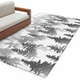 thumbnail image 2 of Black Grey Forest Area Rug 4x6 FT, Non Slip Kids Room Carpet, Contemporary Silhouette Abstract Art Washable Soft Floor Carpet Non-Shedding Throw Rug for Dorm Kitchen Study Room Home Office Bedside, 2 of 9