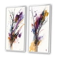 thumbnail image 3 of Designart "Expressive Bouquet Abstract on White I" Abstract Painting Framed Wall Art Set Of 2 - Modern Purple Gallery Wall Frame Set For Home Decor, 3 of 6