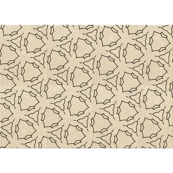 Ahgly Company Indoor Rectangle Patterned Moccasin Beige Area Rugs, 8' x 12'