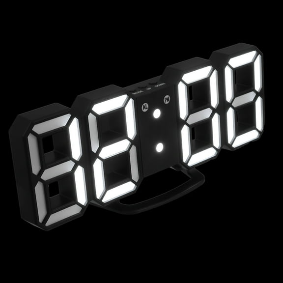 unbranded  LED Silent Wall Clock Modern Digital Retro Decor Office Black