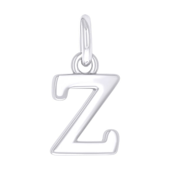 925 Sterling Silver Unisex Initial Small Alphabet Z Charm Pendant for Men Women