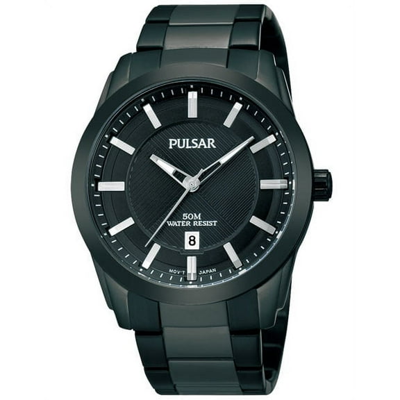 Mens Easy Style Watch - Black IP Case and Bracelet - Date Window