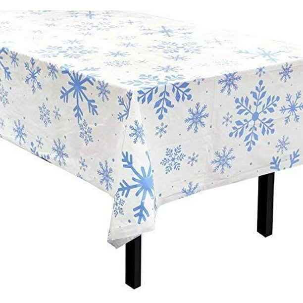 3 Pack Snowflake Plastic Party Tablecloths, 54" x 108