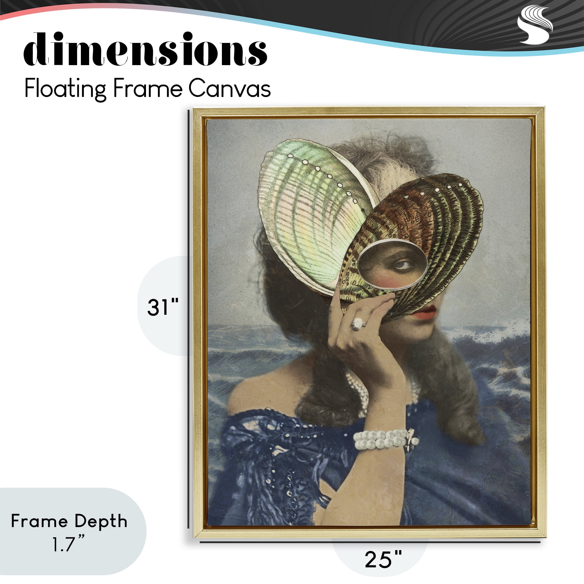 Stupell Industries Portrait of Naturalist Gold Framed Floater Canvas Wall Art, design by Victoria Barnes