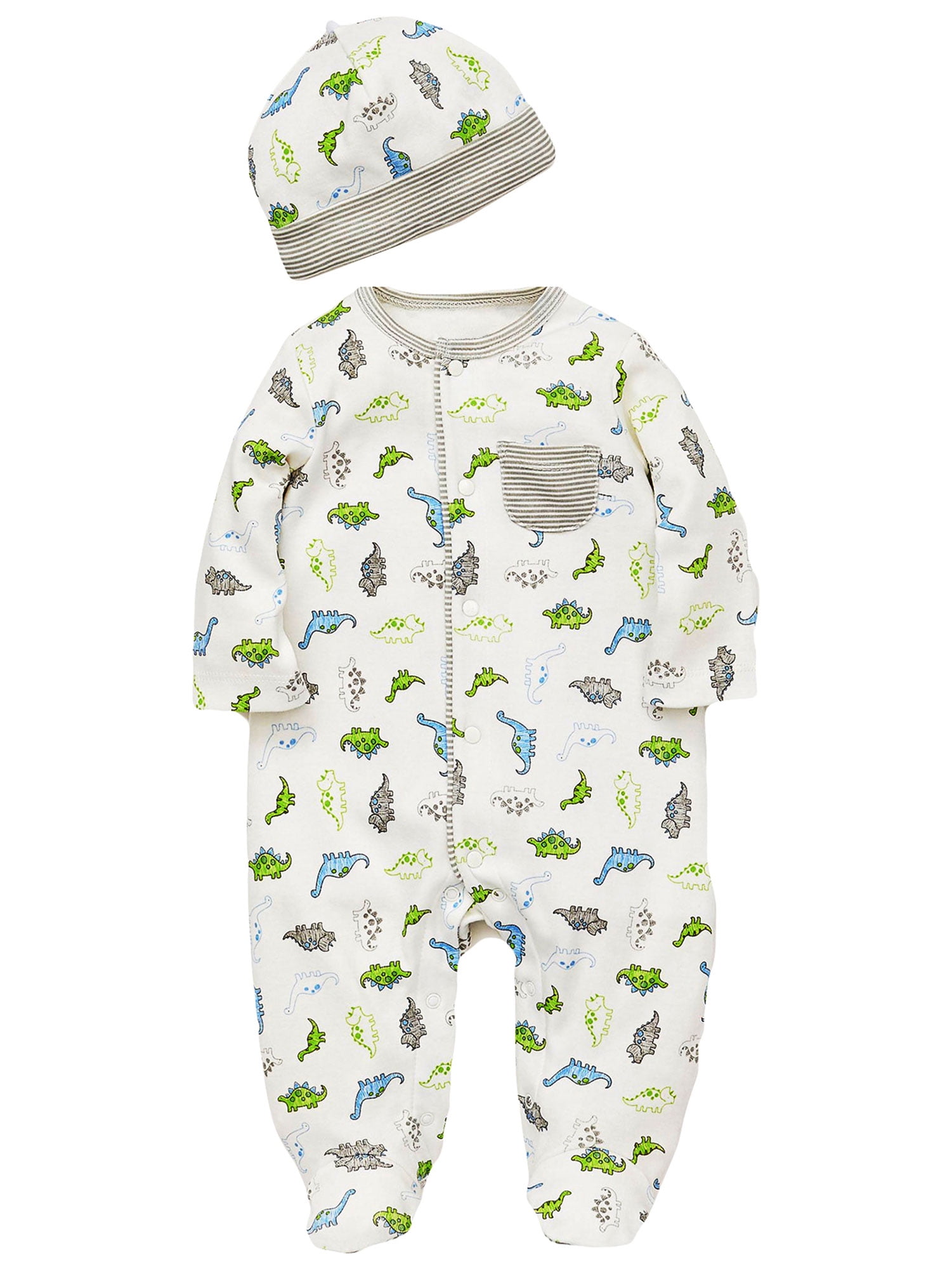 Details about   NWT Little ME Preemie boy White/Gray with Dinosaurs Footed sleep N Play outfit. 