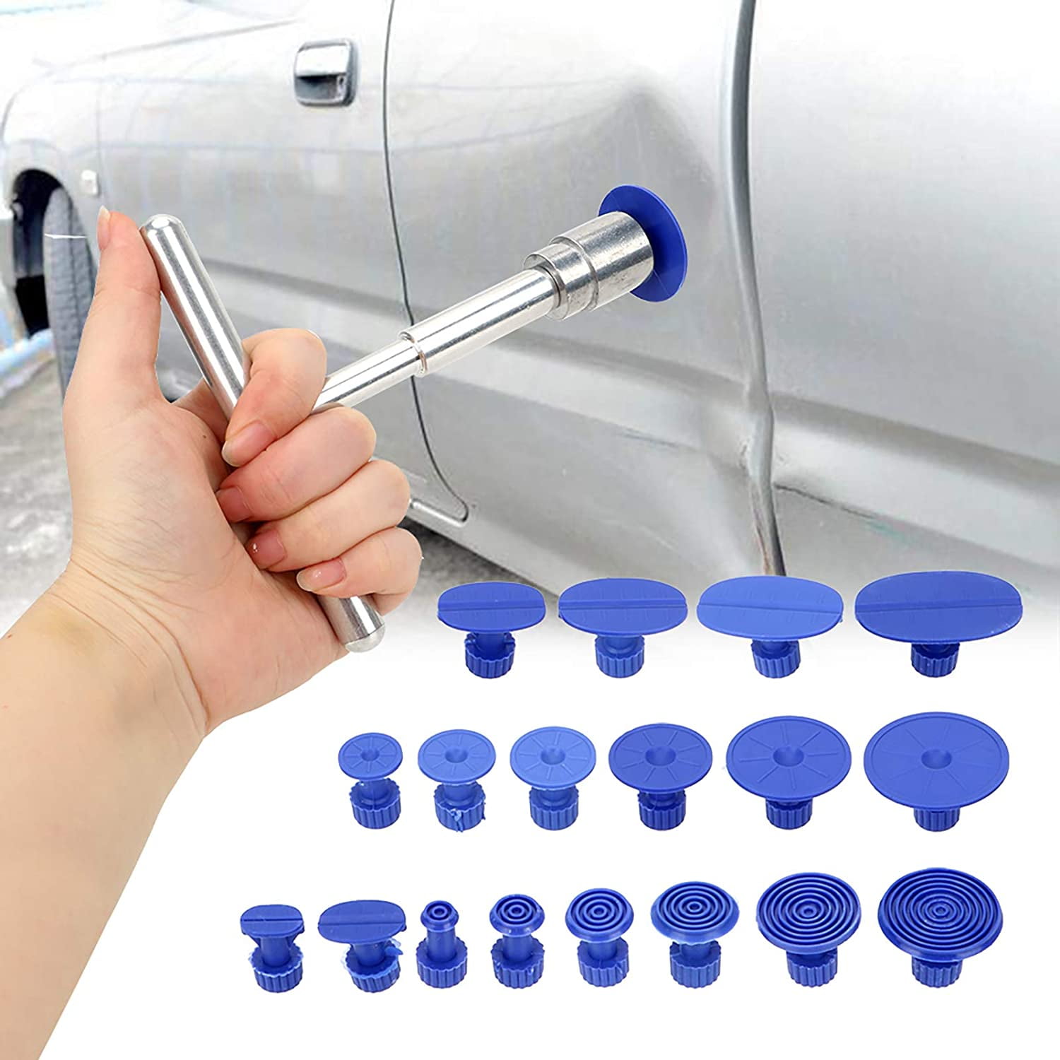 16 Glue Tabs T Hand Puller Paintless Dent Repair PDR Tools Auto Body 