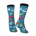 thumbnail image 3 of Goofa Transportations With Cute Animals Printed Men's Crew Socks, Soft Durable Breathable Moisture-Wicking with Odor Control Cotton socks, 3 of 9