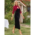 thumbnail image 4 of DARING DIVA Women's Stand Collar Sheer Floral Lace Bolero Shrug M Dark Red, 4 of 6