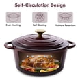 thumbnail image 3 of Hawsaiy 6 QT Enameled Cast Iron Dutch Oven with Lid, Includes 2 Oven Mitts, Nonstick Cookware for Baking, Roasting, Braising, Fig, 3 of 10