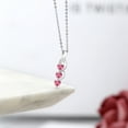 thumbnail image 4 of Gem Stone King 925 Sterling Silver Pink Zirconia Pendant Necklace for Women (0.72 Cttw, Heart Shape 4MM, Gemstone Birthstone, with 18 inch Silver Chain), 4 of 4