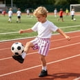 thumbnail image 2 of Boys and Toddler Pull on Shorts Thin Stripe Elastics Waist Casual Summer Kids Girls Shorts Lightweight Sweat Shorts, 2 of 5