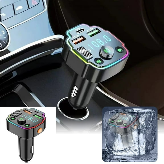 karymi Car Bluetooth 5.0 Wireless Handsfree Car FM Transmitter Receiver Radio MP3 Adapter Player