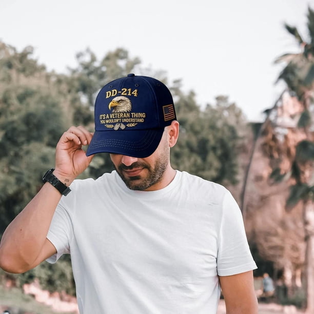 Regalos para Hombres 214 Esto Es un Sombrero de Materia de Veteranos Gorra de Béisbol de Servicio Militar para Hombres Regalos Del Día Patriótico para Soldados Jubilados Sombreros para Hombres