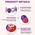 thumbnail image 3 of Uxcell Assorted European Craft Beads,100 Pcs Large Hole Beads Spacer Charm for DIY Craft Bracelet Making,Purple, 3 of 6