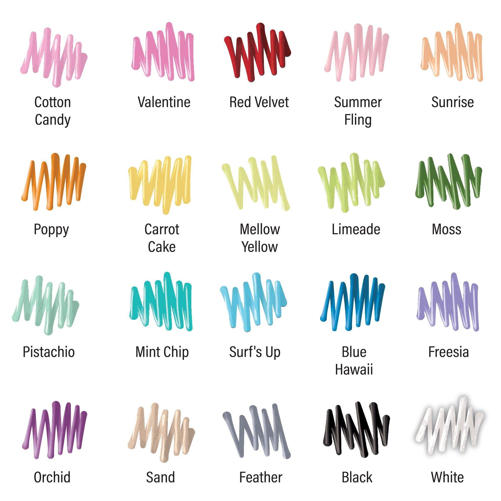 Tulip Puff Paint 20pk Mellow Rainbow, Pastel Colors in .75 fl oz Bottles