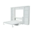 thumbnail image 5 of Euroco Wood Full Size Murphy Bed with Desk and Shelves, Space-Saving Wall Bed for Bedroom, 5 of 11