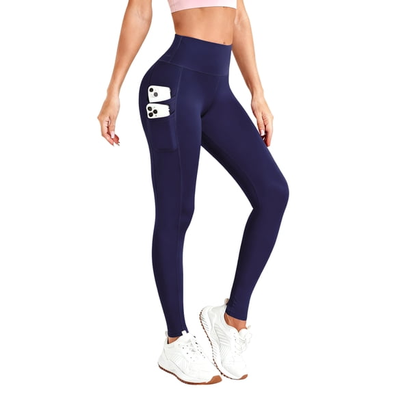 YIFUNIN Women's Pocket Yoga Cropped Pants, Sports Outdoor Tights with Side Pockets, High Waist Fitness Leggings for Running Training,Black L