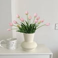 thumbnail image 7 of 15 Pcs Pink/ Orange Artificial Flowers Tulips Real Touch Latex Plastic Soft Faux Bouquets for Party Wedding Home Garden, 7 of 7