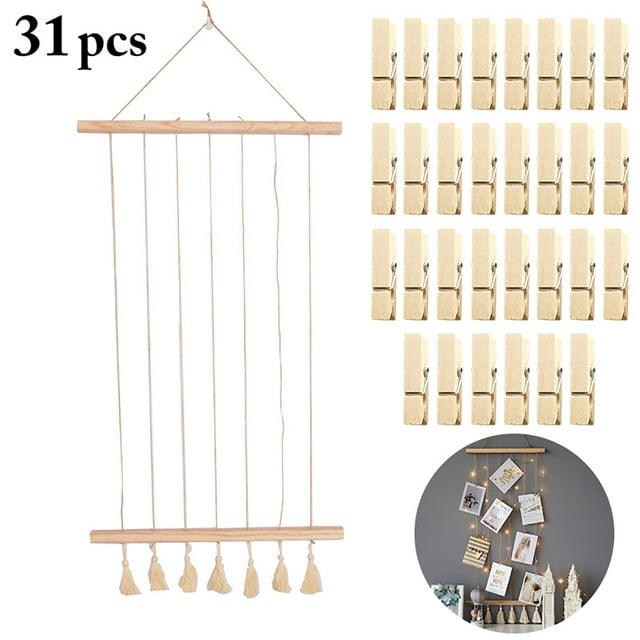 Coofit Hanging Photo Display Creative Tassels Picture Display Hanging Picture Organizer