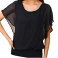 thumbnail image 2 of Tshirts Shirts for Women Women's Going Out Tops Fashion Batwing Sleeve Tshirts O-Neck Solid Color Blouses Plus Size Comfortable Shirts, 2 of 7