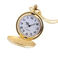 thumbnail image 2 of Personality Fashion Retro Large Pocket Watch Gold Shield Quartz Pocket Watch, 2 of 4