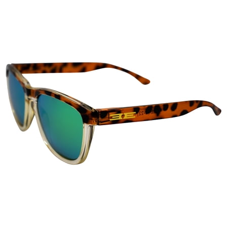 Epoch Eyewear LXE Skateboarding Sport Sunglasses Tortoise Gold with Green Mirror Polarized Lens