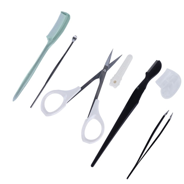 Kit para cejas Tijeras para cejas Raspador para cejas Pinza para cejas Peine para cejascejas pinza 5 uds Kit de aseo de cejas Clip de cejas de acero inoxidable tijeras de seguridad para c LHCER No