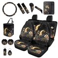 thumbnail image 2 of XYZCANDO Star Moon Armrest Cover Keychain Lipstick Cover Handbrake Cover Fender Cover Trash Can Seat Belt Cover Car Cushion Cover Steering Wheel Cover Car Interior Decor Fashion, 2 of 7