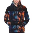 thumbnail image 2 of Bingfone Forest Cool Lion Men's Drawstring Hoodie Long Sleeve Pocket Sweatshirts-Large, 2 of 6