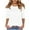 XNG1-White, variant on Eiyaclvo Half Sleeve Tops for Women Summer Crew Neck Tops Pleated Front Blouses Elbow Sleevve Casual Dressy T-Shirts Casual Solid Top