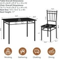 thumbnail image 4 of 5-Piece Kitchen Table and Chairs, Rectangular Dining Room Table Set with 4 Chairs, Space-Saving Kitchen Table Set for Small Space,Dinette,Apartment, 4 of 9