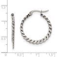 thumbnail image 3 of Stainless Steel Braided Hoop Earrings, 3 of 7