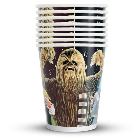 Unique Star Wars Classic Disposable Paper Cups-8 Pcs, 9oz, Multicolor