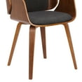 thumbnail image 4 of Armen Living Tiffany Mid-Century Dining Chair in Charcoal Fabric with Walnut Veneer Finish, 4 of 6