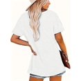 thumbnail image 3 of MORTTIC Women's Summer Casual T-Shirt, Geometric Patterned Crew Neck Top, Loose Fit Short Sleeve Tee Fashion Tee for Daily Wear, 3 of 5