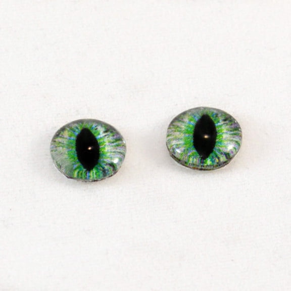 Green and Peach Dragon Glass Eyes