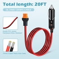 thumbnail image 4 of CoolStuff XT60i Car Charge Cable 12AWG 20Amp,12V 24V Cigarette Lighter Plug to XT60i Cord for Power Stations,Solar Generators (5FT), 4 of 7