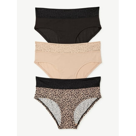 

Joyspun Women s Modal and Lace Hipster Panties 3-Pack Sizes S to 3XL