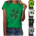 thumbnail image 1 of Économies de Printemps! CEHVOM Chemises pour Femmes de la Saint-Patrick, Mode Verte Graphique Basique à Manches Courtes et Col Rond, T-Shirts pour Femmes, Hauts Décontractés d'Été, T-Shirt Basique, Hauts de Vacances, 1 of 4