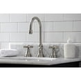 thumbnail image 4 of Kingston Brass KS2988ZX Millennium Widespread Bathroom Faucet with Brass Pop-Up, Brushed Nickel, 4 of 8