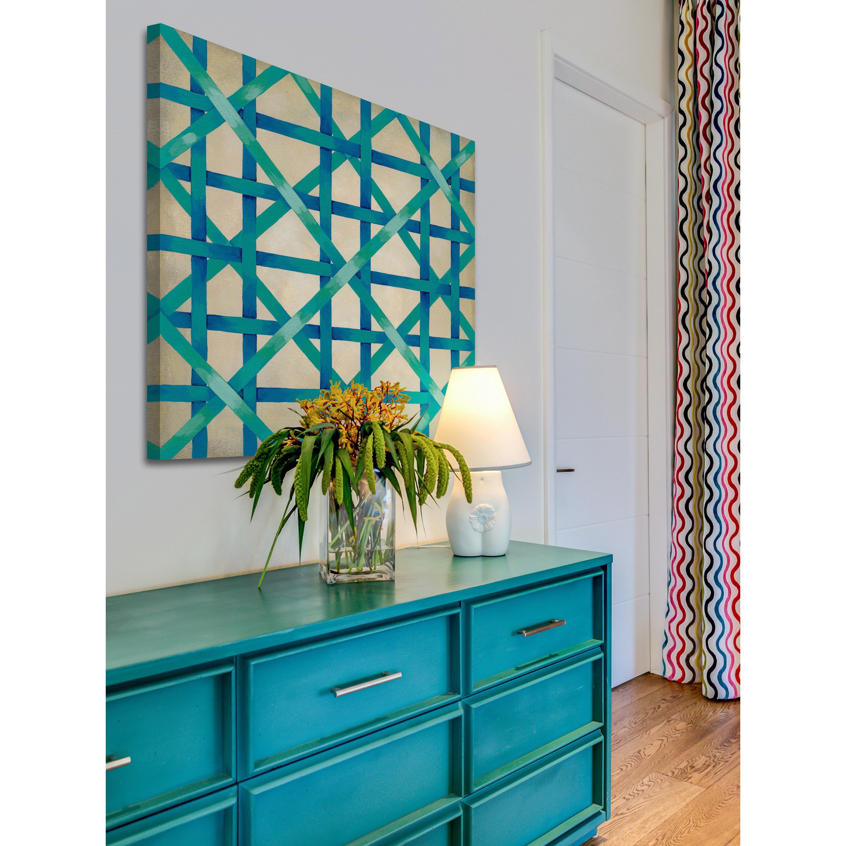 "Woven Symmetry I" Painting Print on Wrapped Canvas