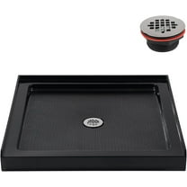 Streamline NT-2276-322-BL 32 in. x 32 in. Alcove Acrylic Shower Base in Glossy Black with Center Drain, Drain Included