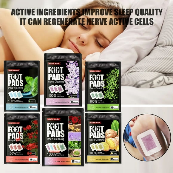 Foot Pads Upgraded Premium 2 in1, 100% All Natural Foot Patches for Increased Energy, Deep Sleep, Anti-Stress, Green tea flavor (10pcs in a bag)