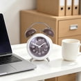 thumbnail image 4 of Alarm Clock, Metal 4 Inch Desk Table Analog Clock Silent with Night Light for Dormitory Home Office Travel Decor Alarm Clock, 4 of 8