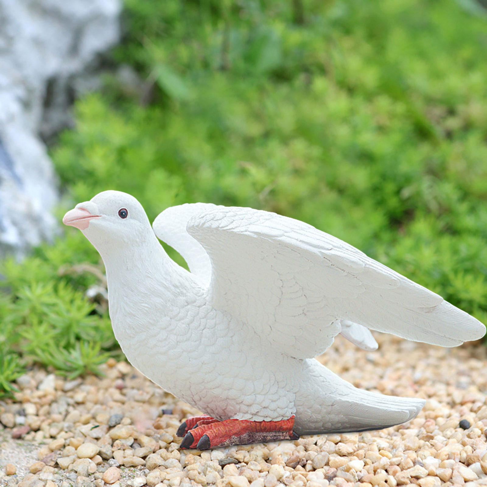 kesoto White Pigeon Figurine, Resin Sculpture, Decorative