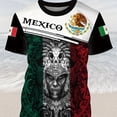 thumbnail image 5 of Camiseta con estampado de águila para hombre: cómoda, moderna y duradera, camiseta informal para todas las estaciones, diseño de moda, ropa de hombre de gran tamaño con la bandera de México, 5 of 5