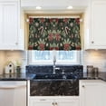 thumbnail image 5 of Yayeee Kitchen Curtains Tier Pair Light Filtering 27"x36" Rod Pocket Short Cafe Window Panel, Green Christmas Holly, 5 of 7