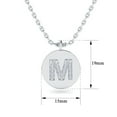 thumbnail image 2 of SuperJeweler M Initial Necklace, Disc Style, in 14 Karat White Gold With 17 Diamonds, With Free 18 inch Chain, for Women, 2 of 3