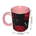 thumbnail image 3 of Rose Dark Coffee Mug Fun Custom Ceramic Mugs 11oz Pink, 3 of 5