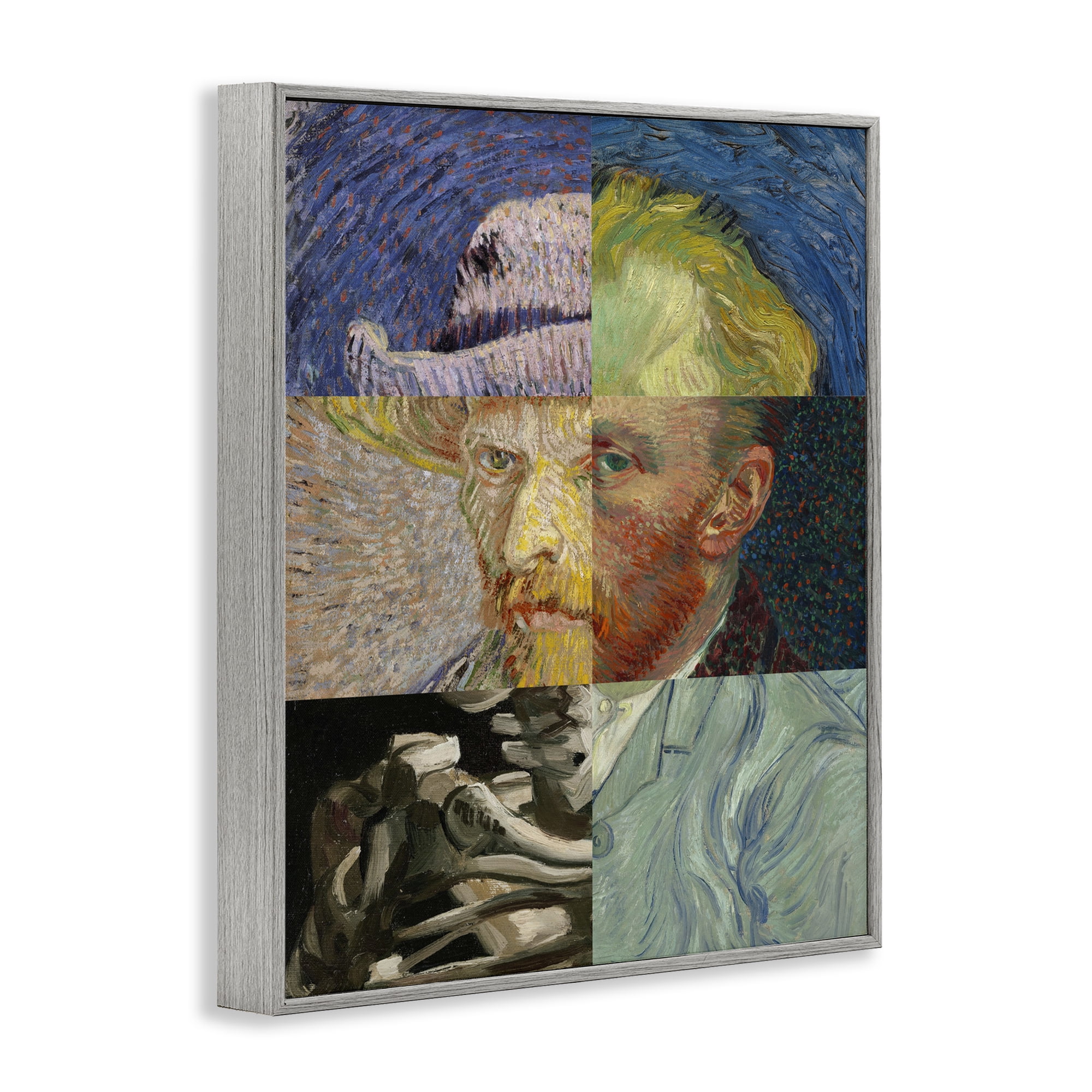 Collaged Van Gogh Portraits Gray Framed Giclee Art, design by Masters Redux